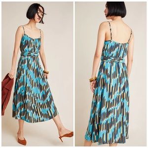 NWOT Corey Lynn Calter Carreaux Midi Dress Teal Anthropologie